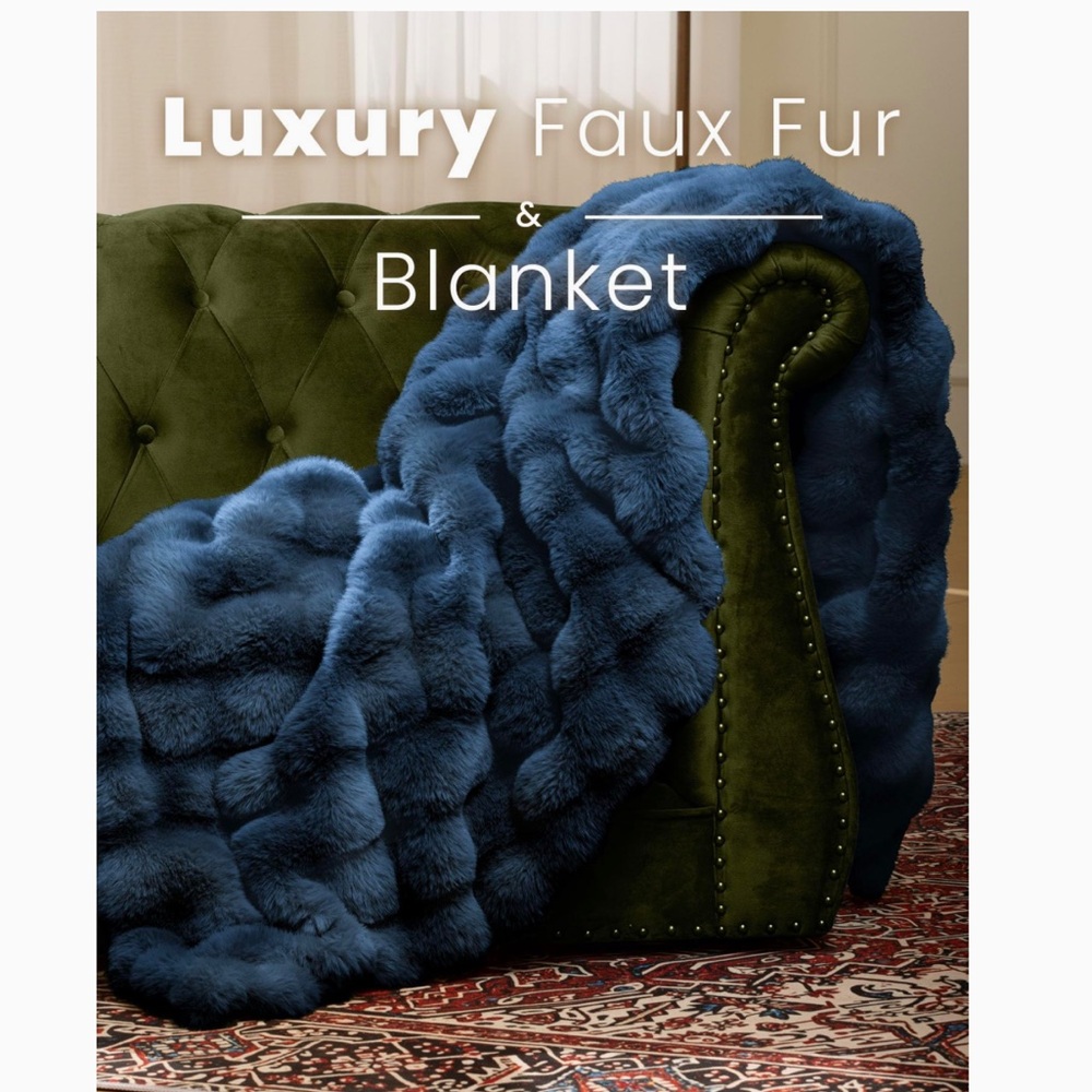 Blunique Ultra Soft Cozy Faux Fur Throw Blanket - Picture 5 of 5